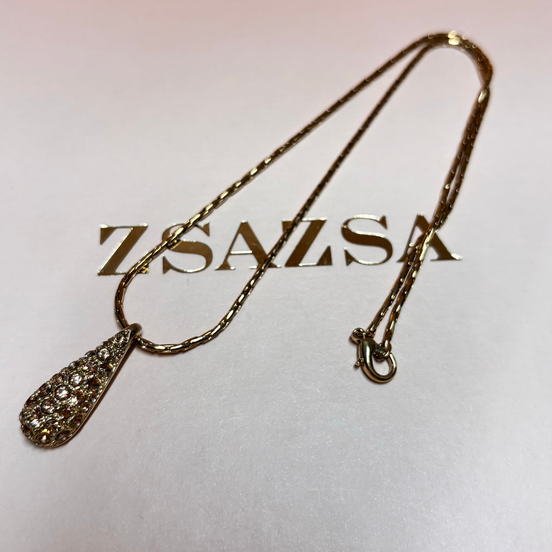 Teardrop bronze rhinestone pendant