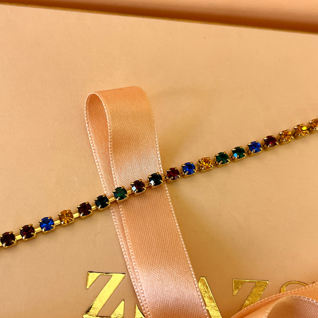 Multicolour Swarovski crystals bracelet