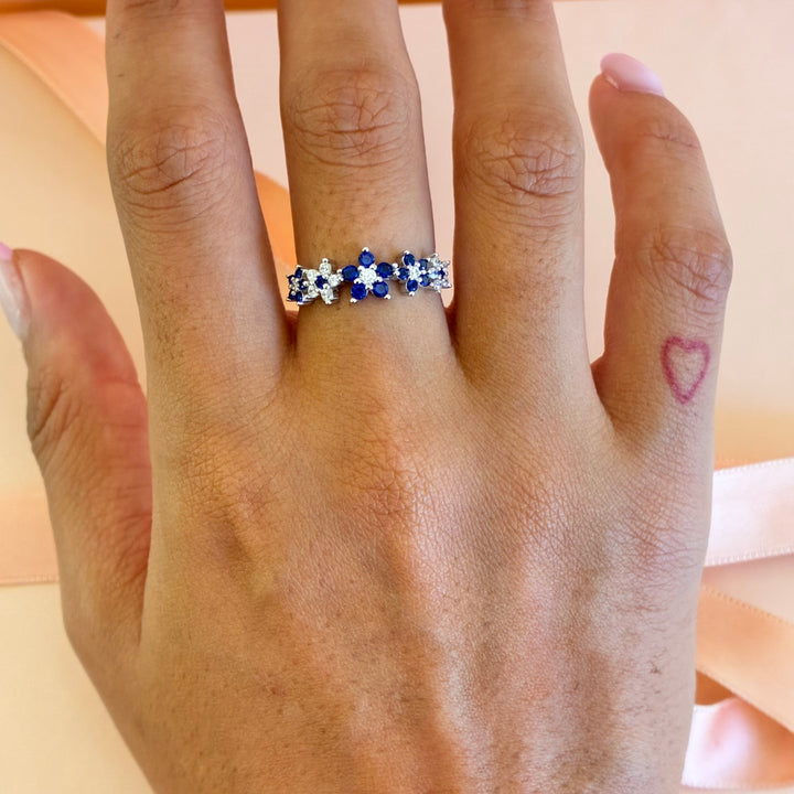 Royal blue sterling silver zircone set