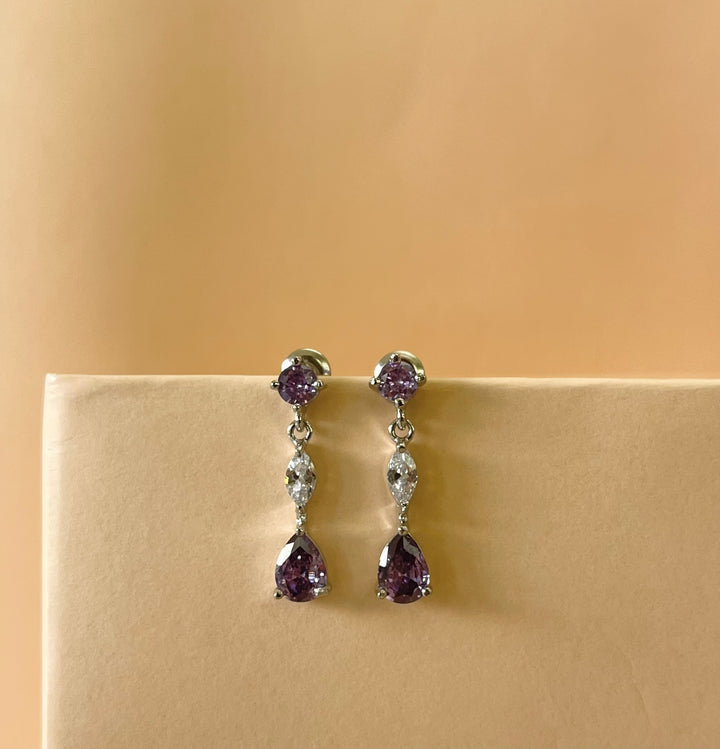 Silver zircone teardrop & marquise set