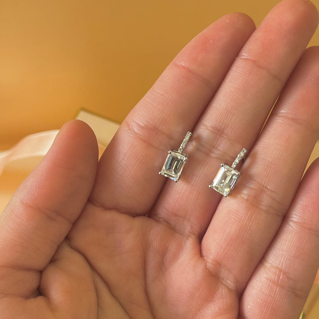 Silver zircone rectangular