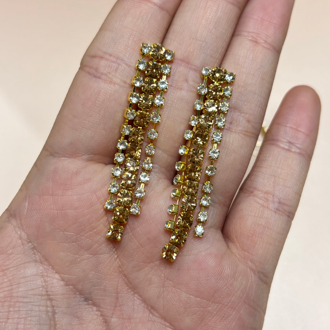 Bronze rhinestone gold plated set
