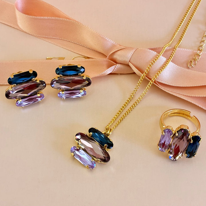 Elegant Lilac Swarovski crystals set