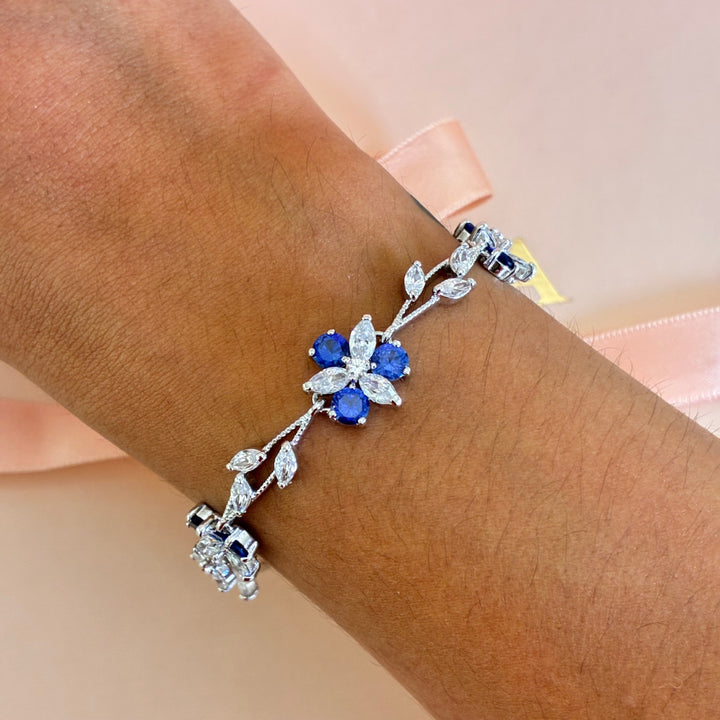 Royal blue zircone silver bracelet