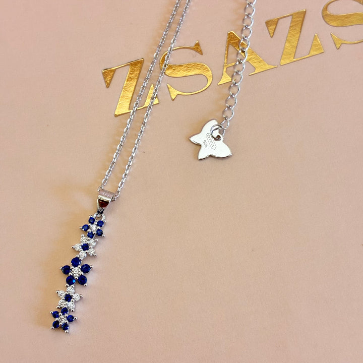 Royal blue sterling silver zircone set