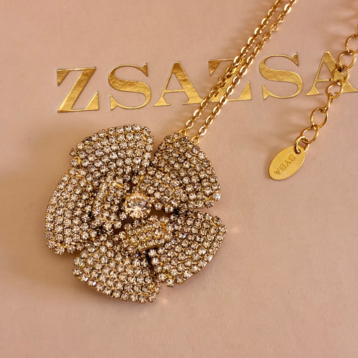 Big Flowers Bronze Swarovski crystals set