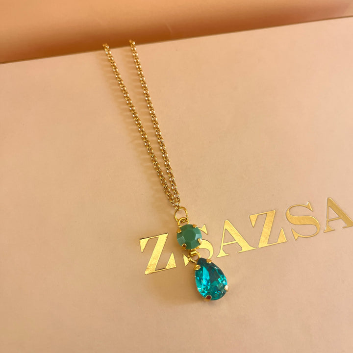 Verdemar and green preciosa crystals pendant