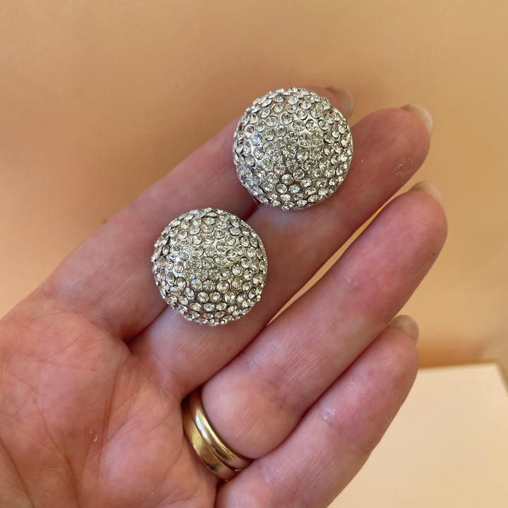 Grey pearls and rhinestone set