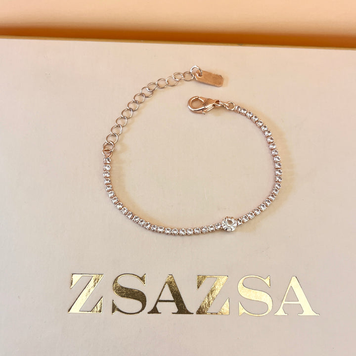 Rhinestone rose gold plated set