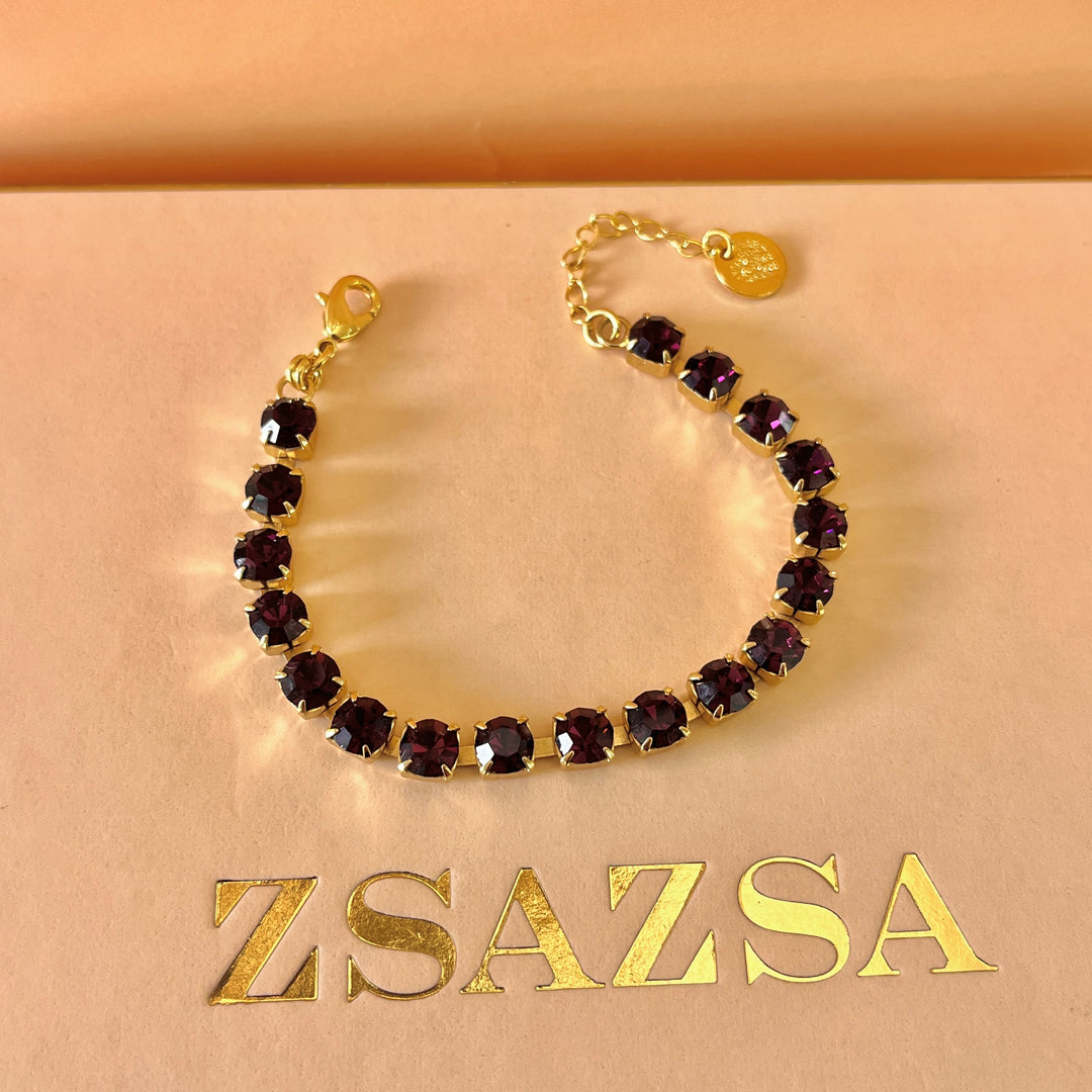 Purple Swarovski crystals bracelet
