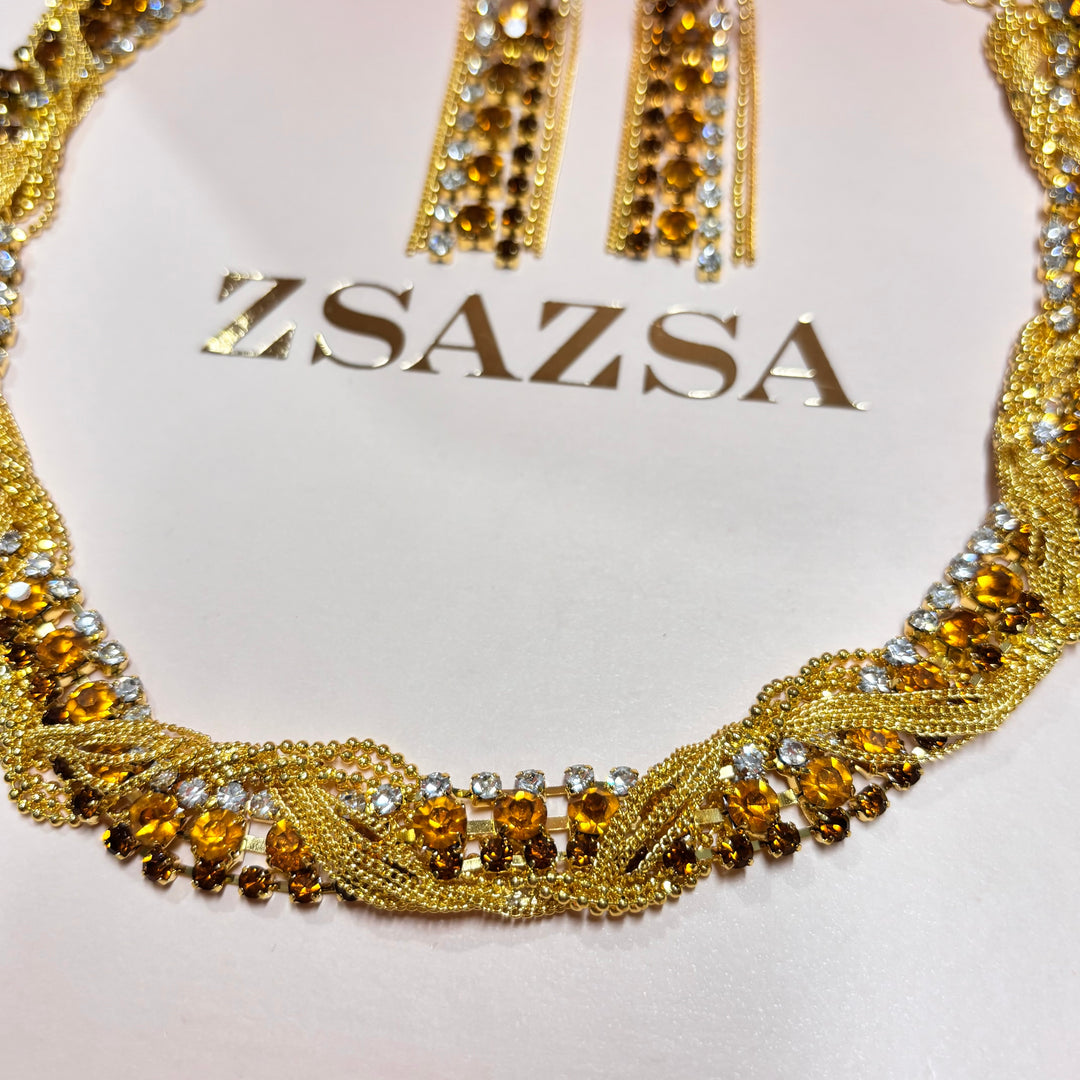 Brown and bronze rhinestone set