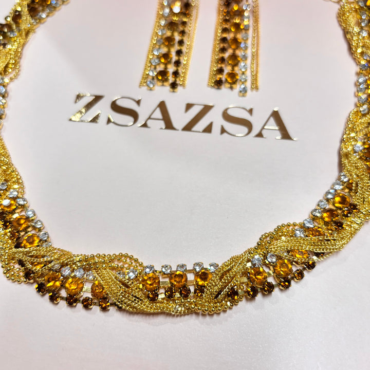 Brown and bronze rhinestone set