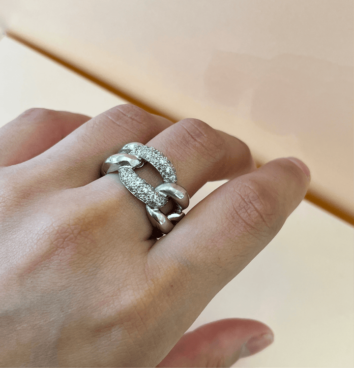 Silver zircone chain set