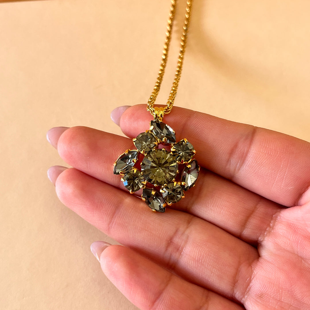 Mix of grey preciosa crystal pendant