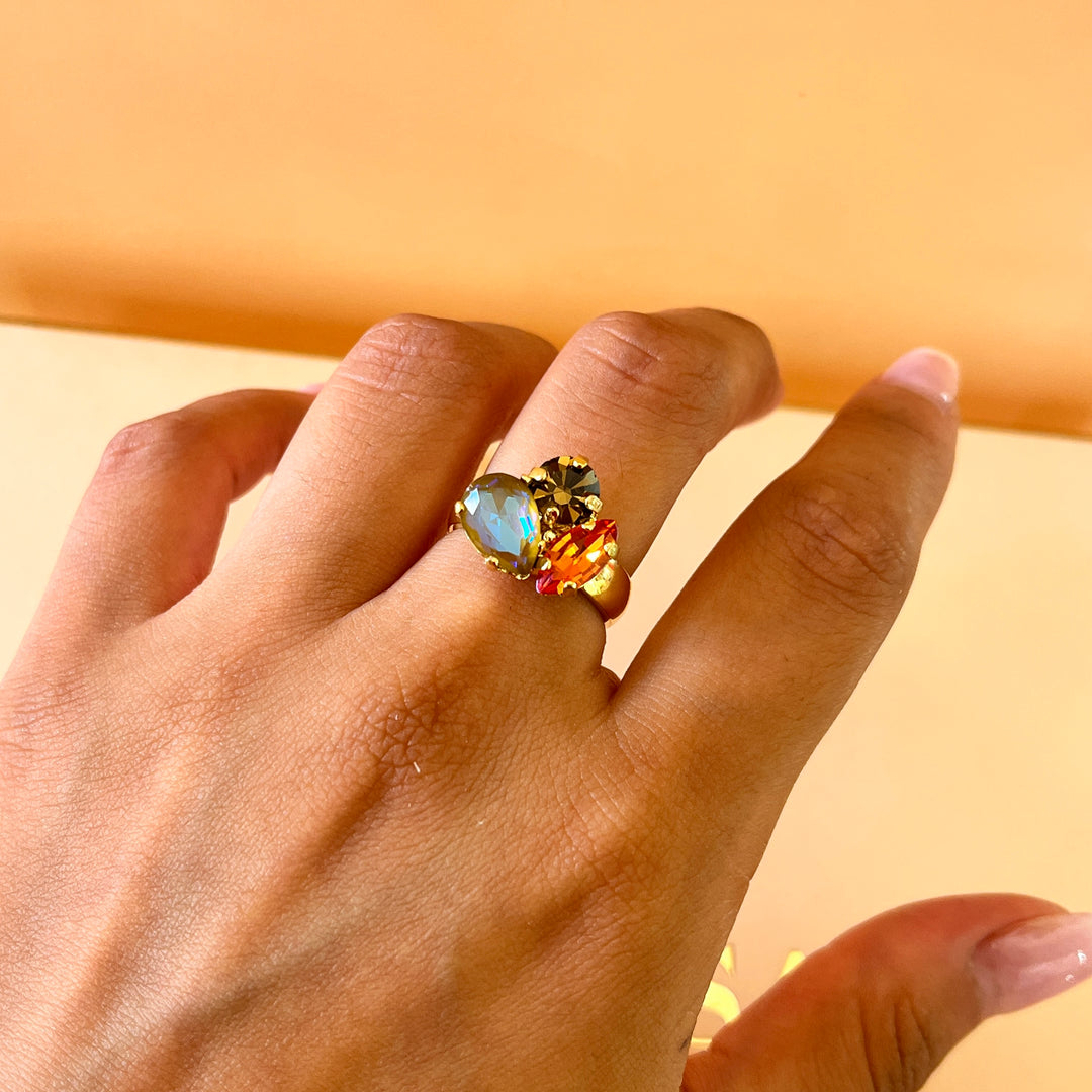 Mix of colour Swarovski crystals set