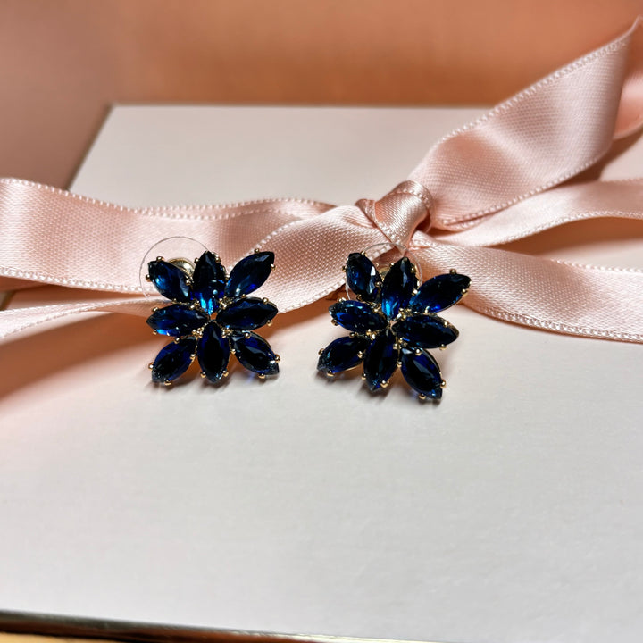 navy blue marquise studs