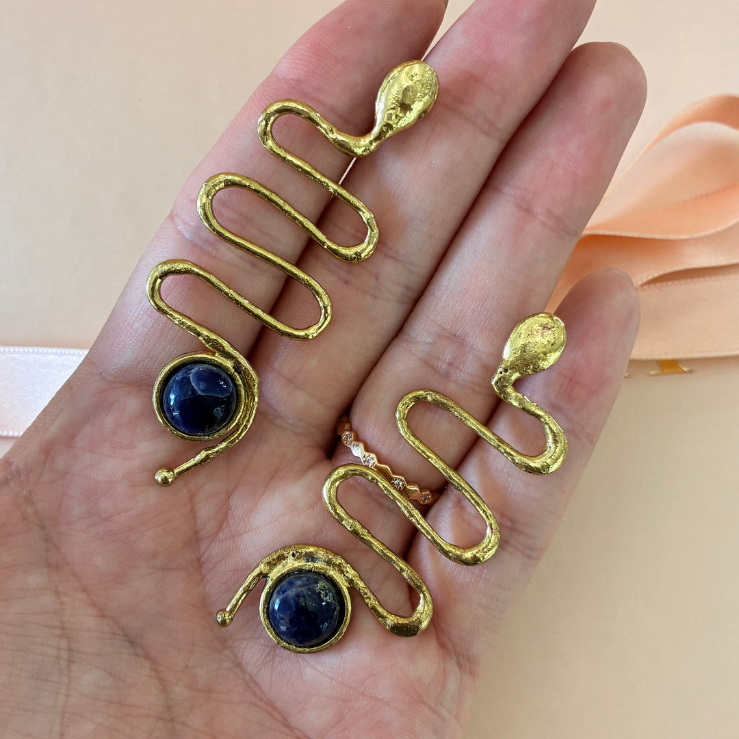 Handmade lapislázuli earrings