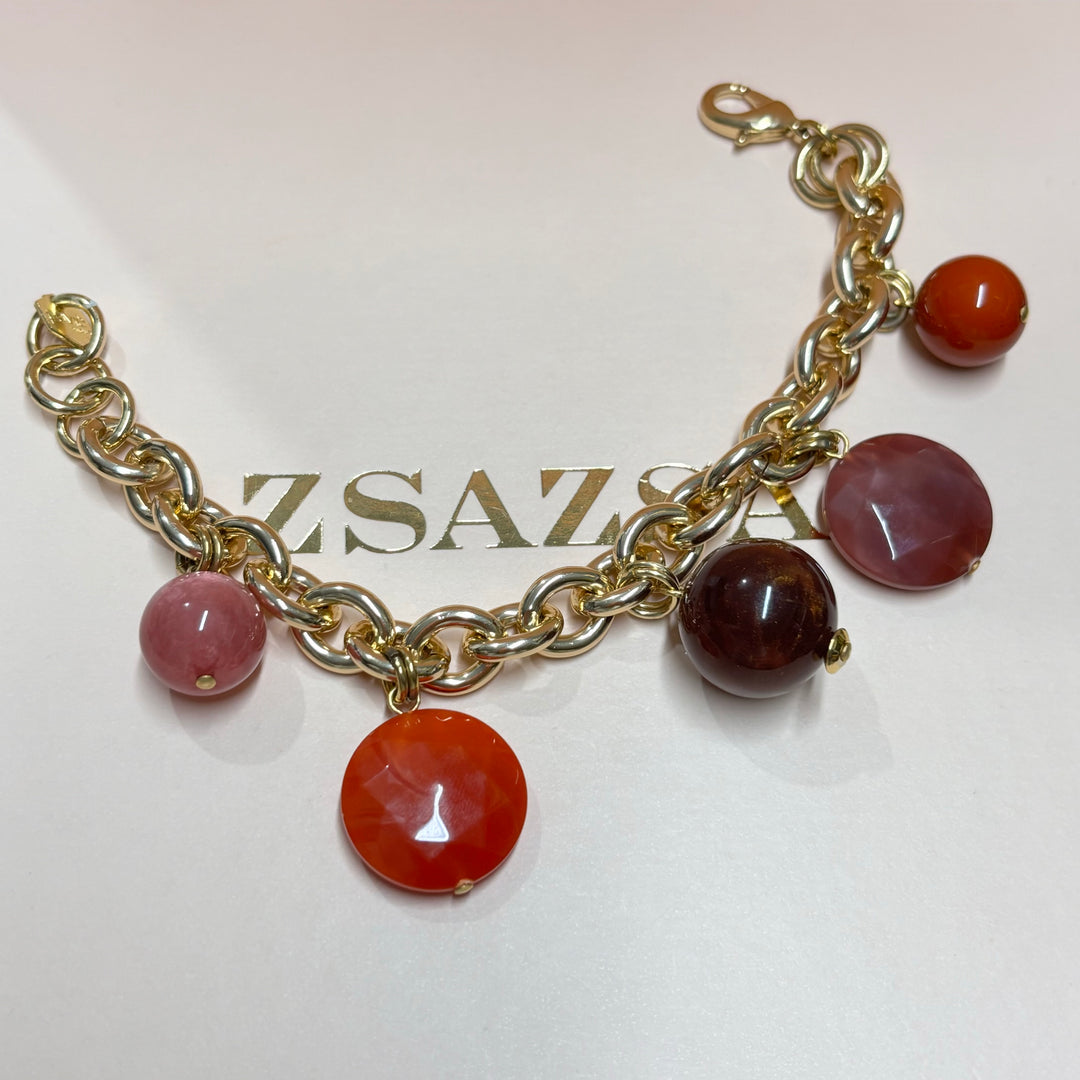 Mix of resin colours charms bracelet