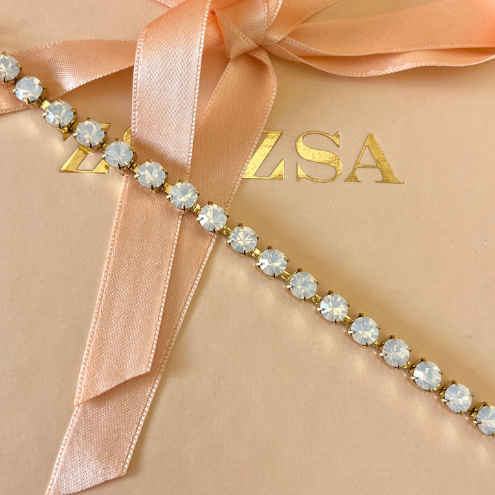 White Swarovski crystals bracelet
