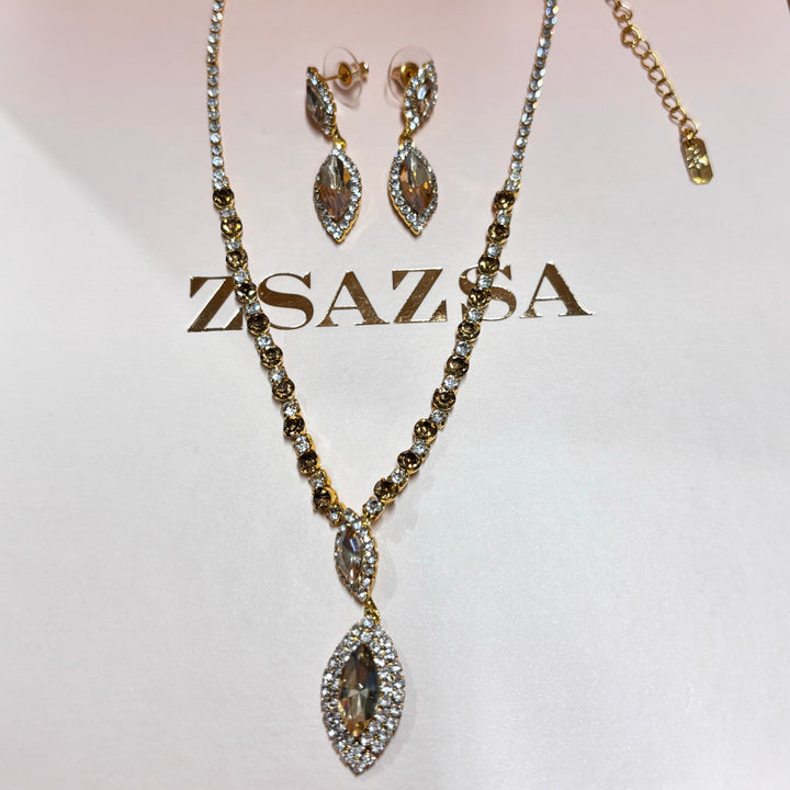 Marquise bronze rhinestone set