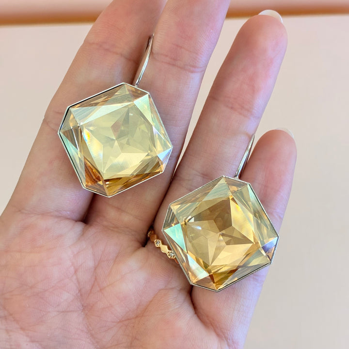 Bronze Swarovski crystals silver set