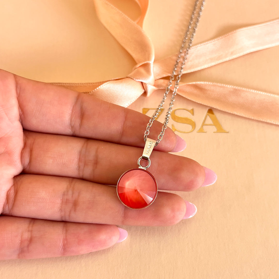 Coral Swarovski crystals set