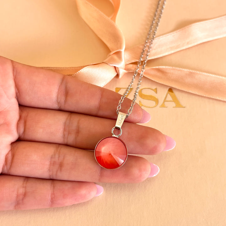 Coral Swarovski crystals set