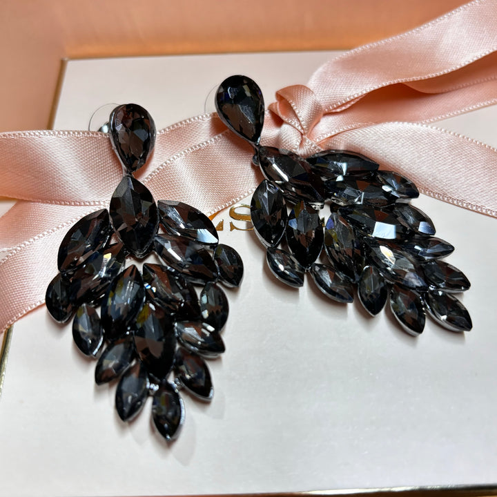 Grey marquise earrings