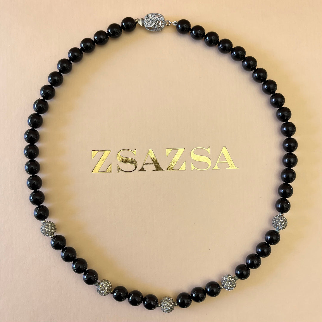 Black Mallorca silver Pearls set