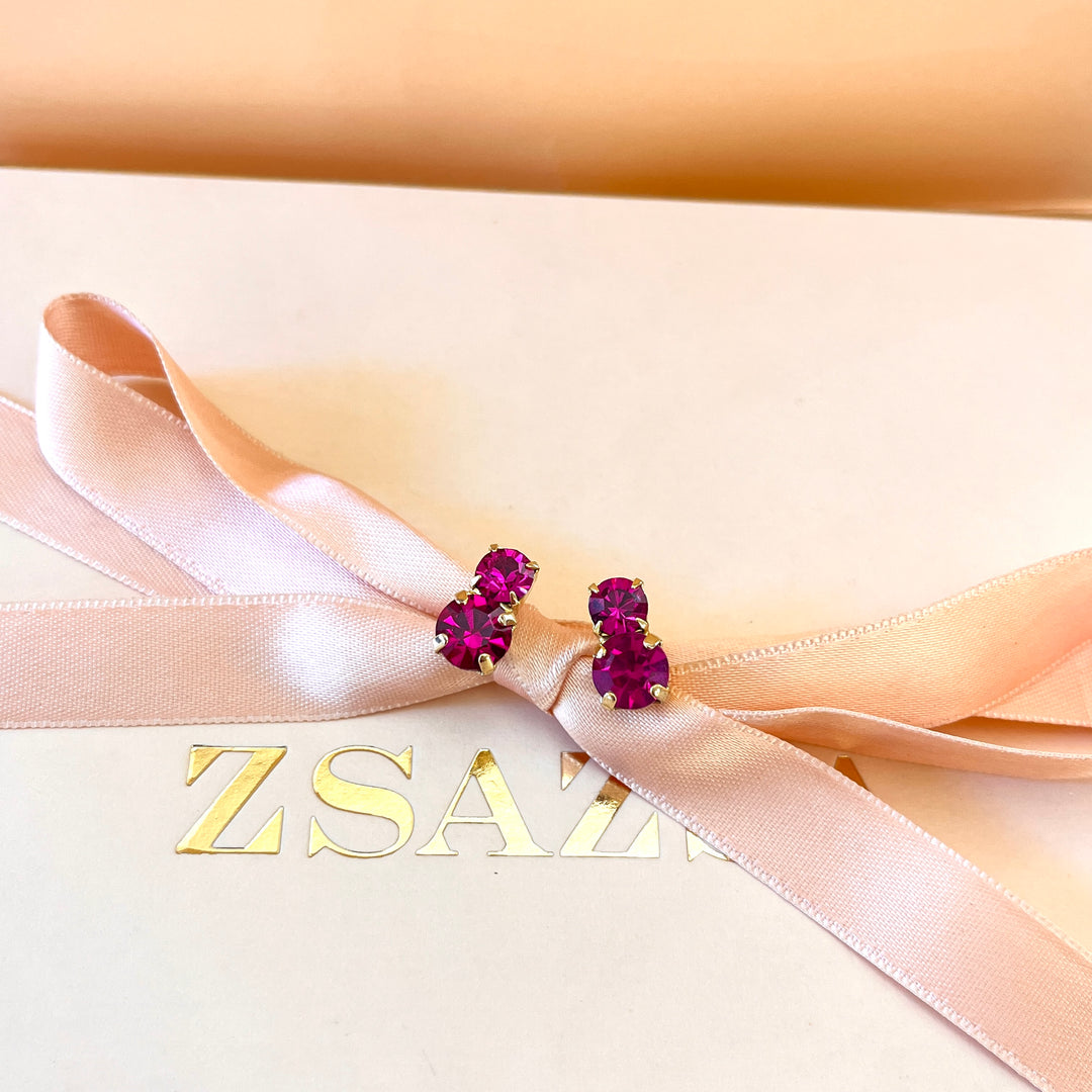 Fuchsia Swarovski crystals set