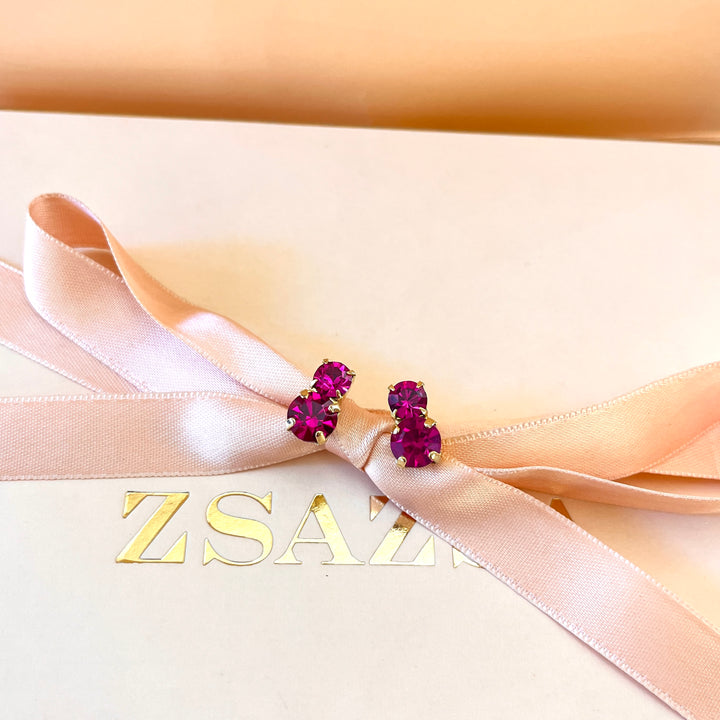 Fuchsia Swarovski crystals set