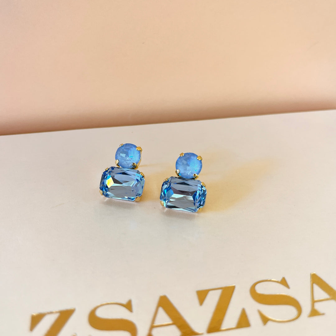 Light blue Swarovski crystals studs