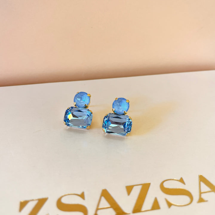 Light blue Swarovski crystals studs