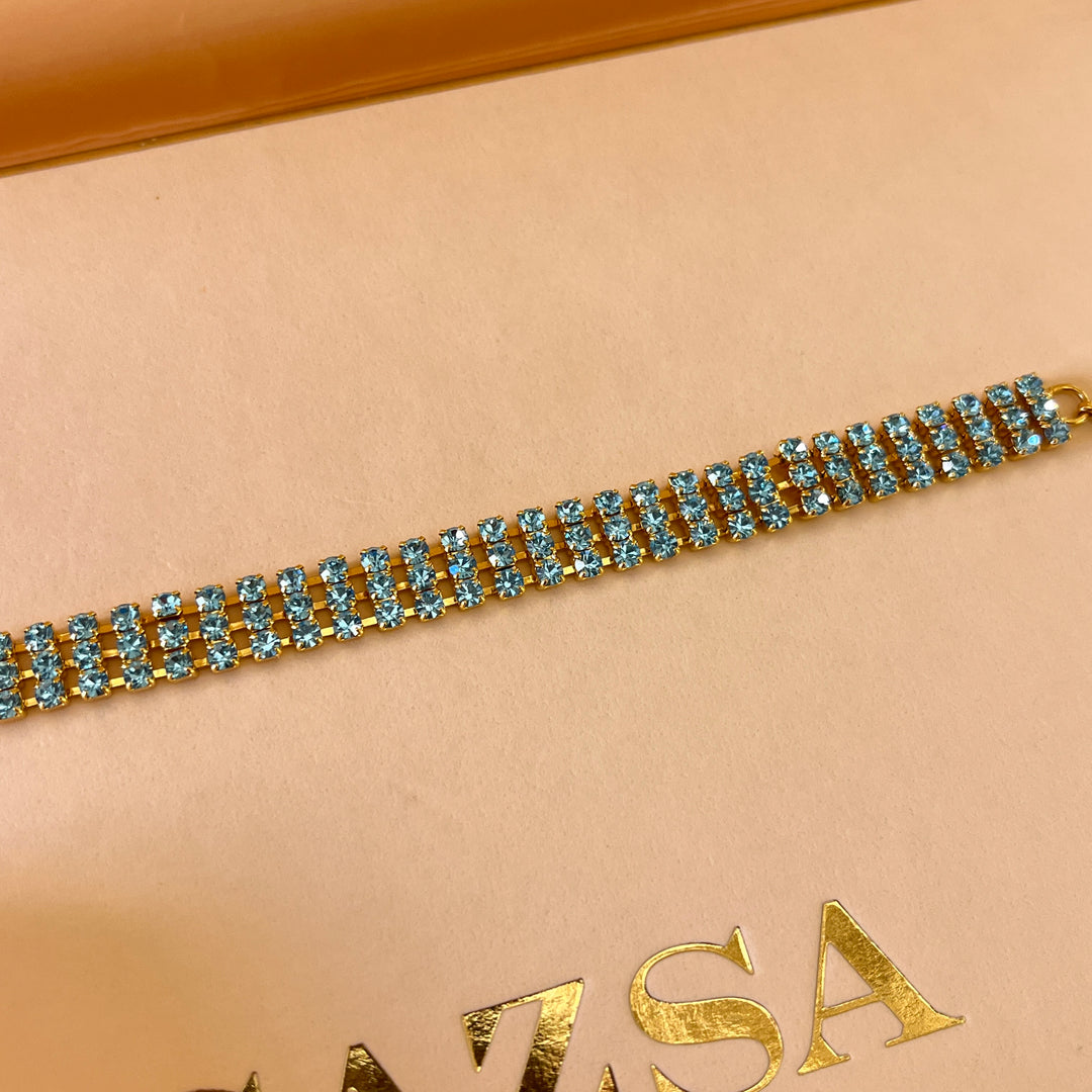 Turquoise preciosa crystals bracelet