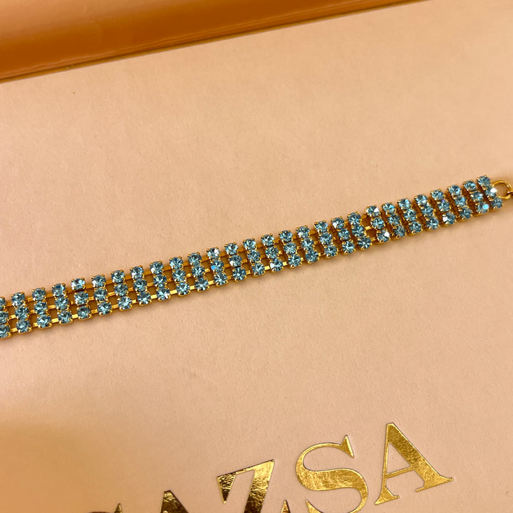 Turquoise preciosa crystals bracelet