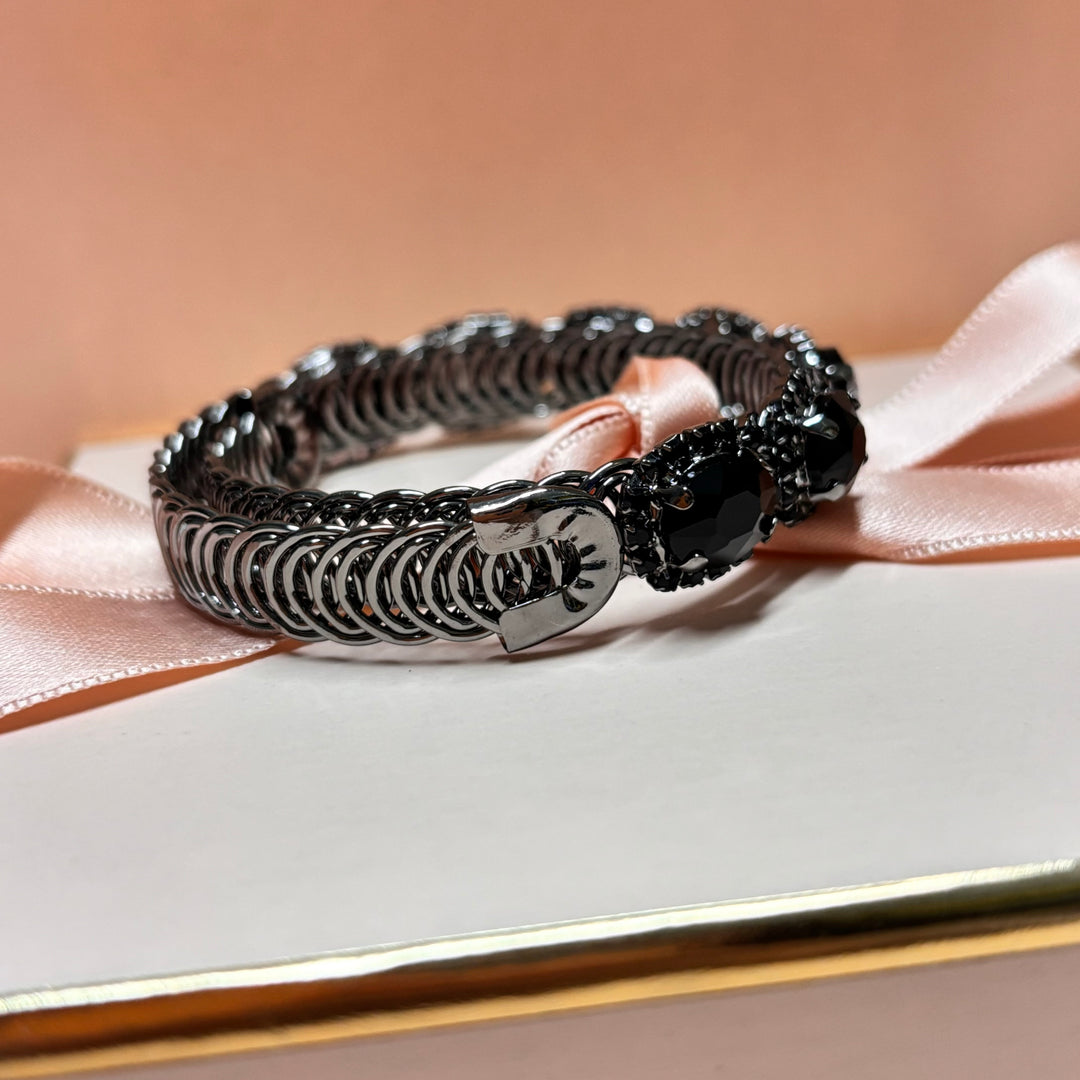 Black rhinestone bangle