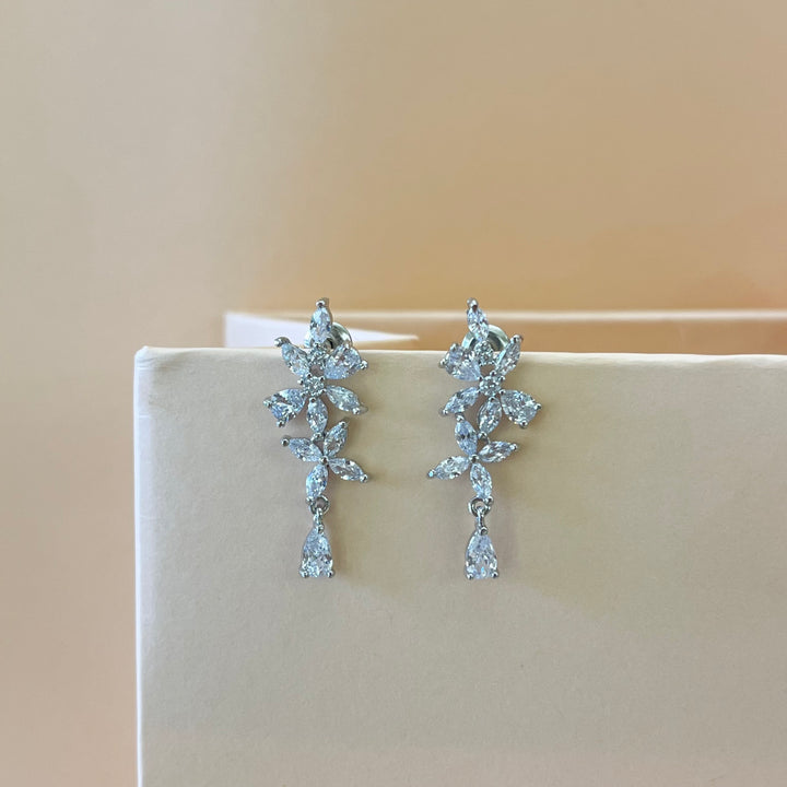 Silver zircone marquise set