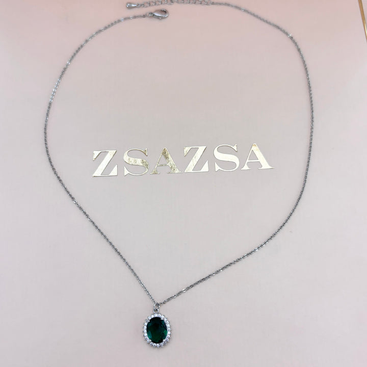Pendant zircone green