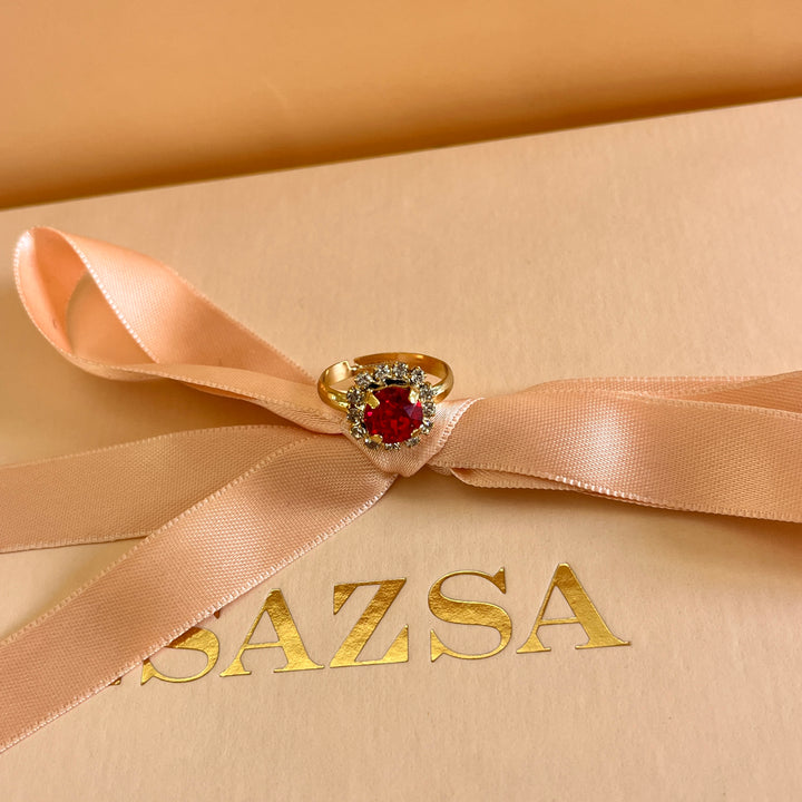 Red flower preciosa crystals set