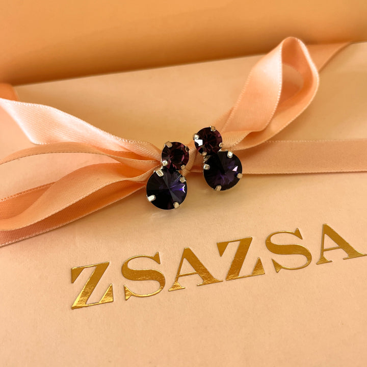 Purple preciosa crystals studs