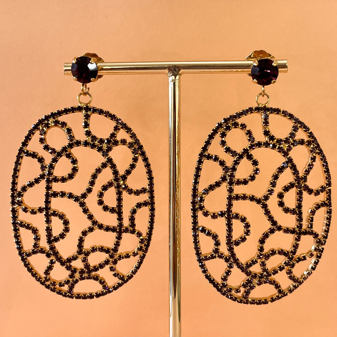 Purple preciosa crystals earrings