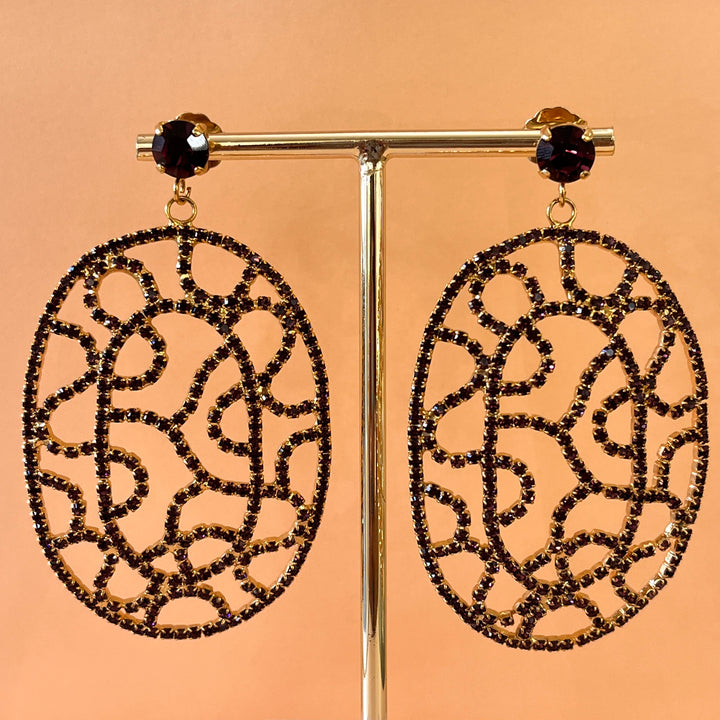 Purple preciosa crystals earrings