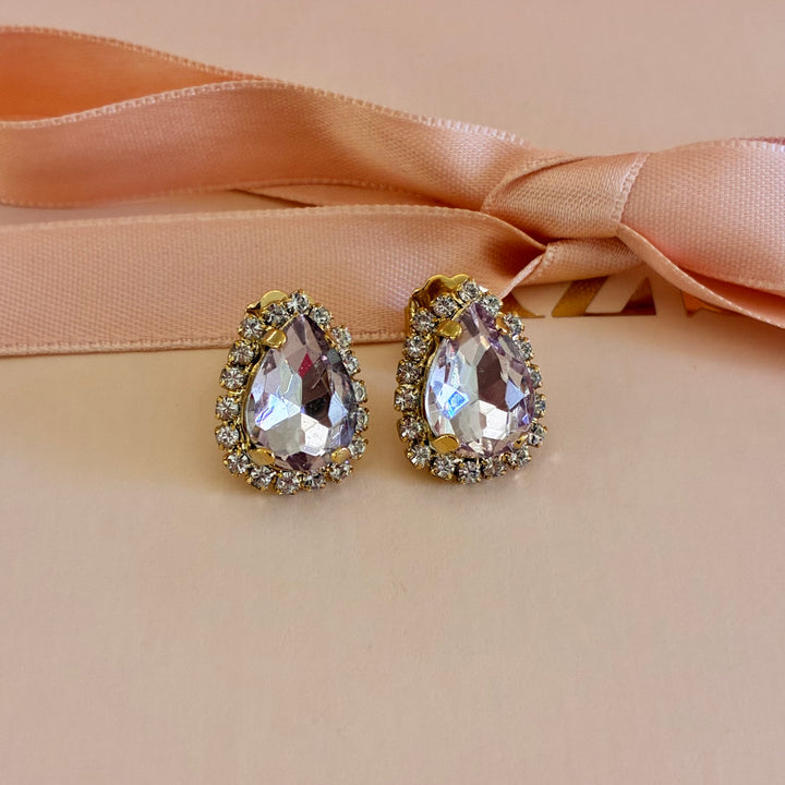Teardrop lilac Preciosa Crystals gold plated set