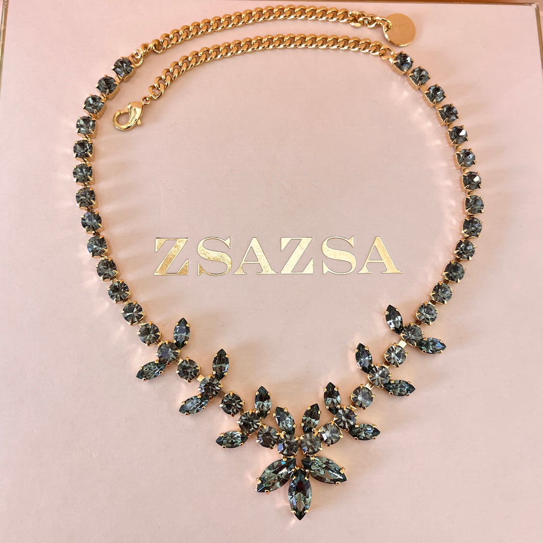 Grey preciosa Crystals necklace