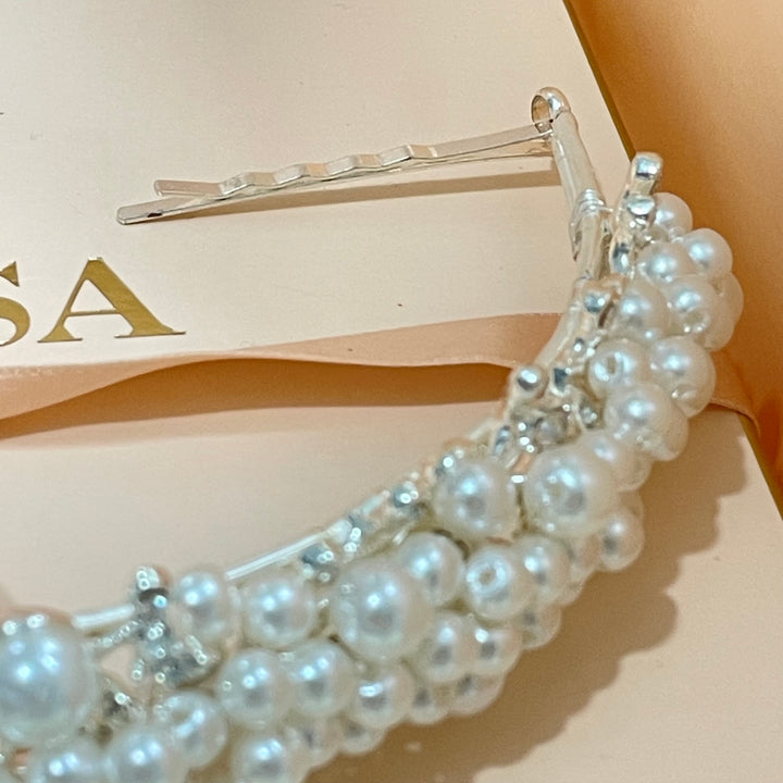 Cluster pearl headband