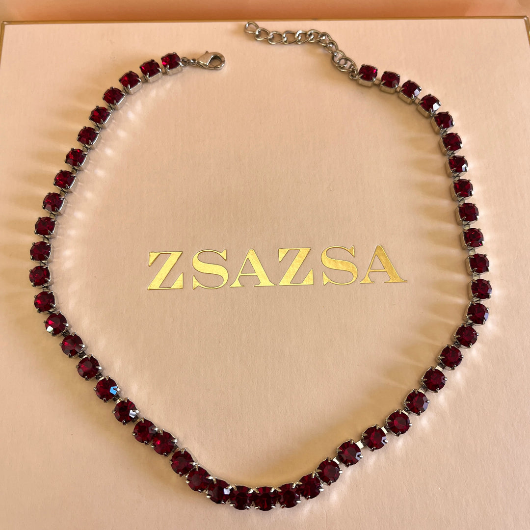 Dark red Swarovski crystals set