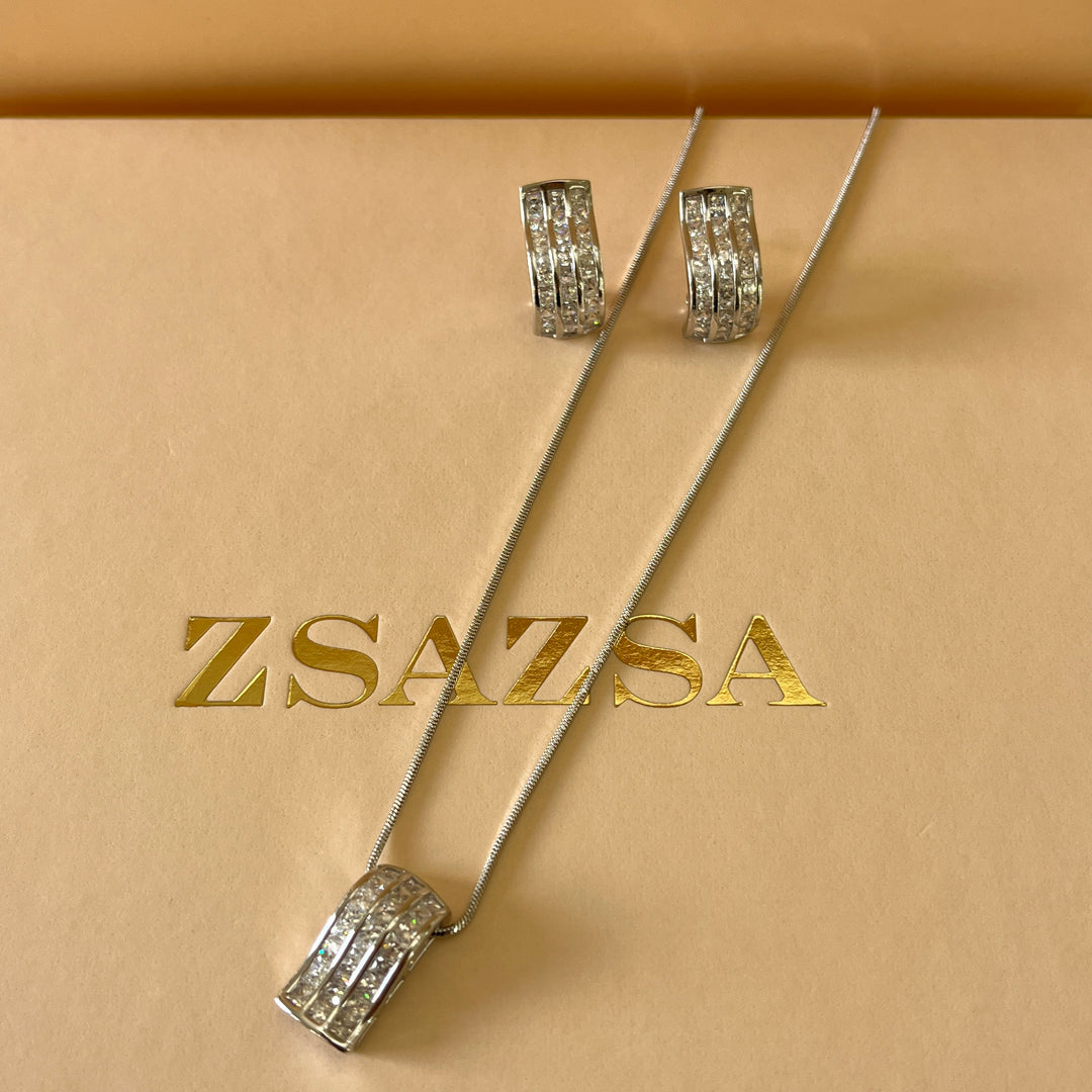 Silver zircone set