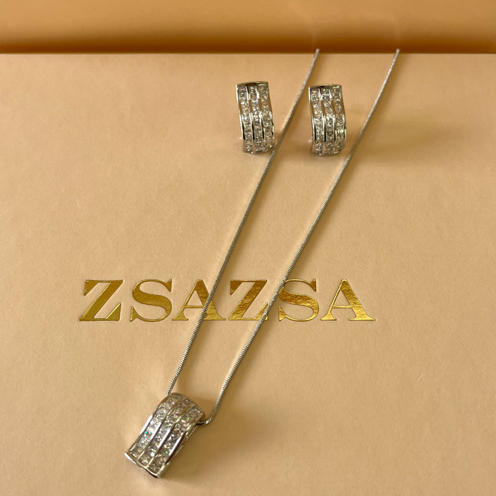 Silver zircone set