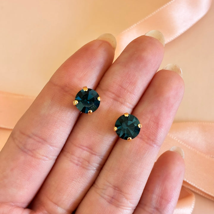 Navy blue preciosa crystals studs
