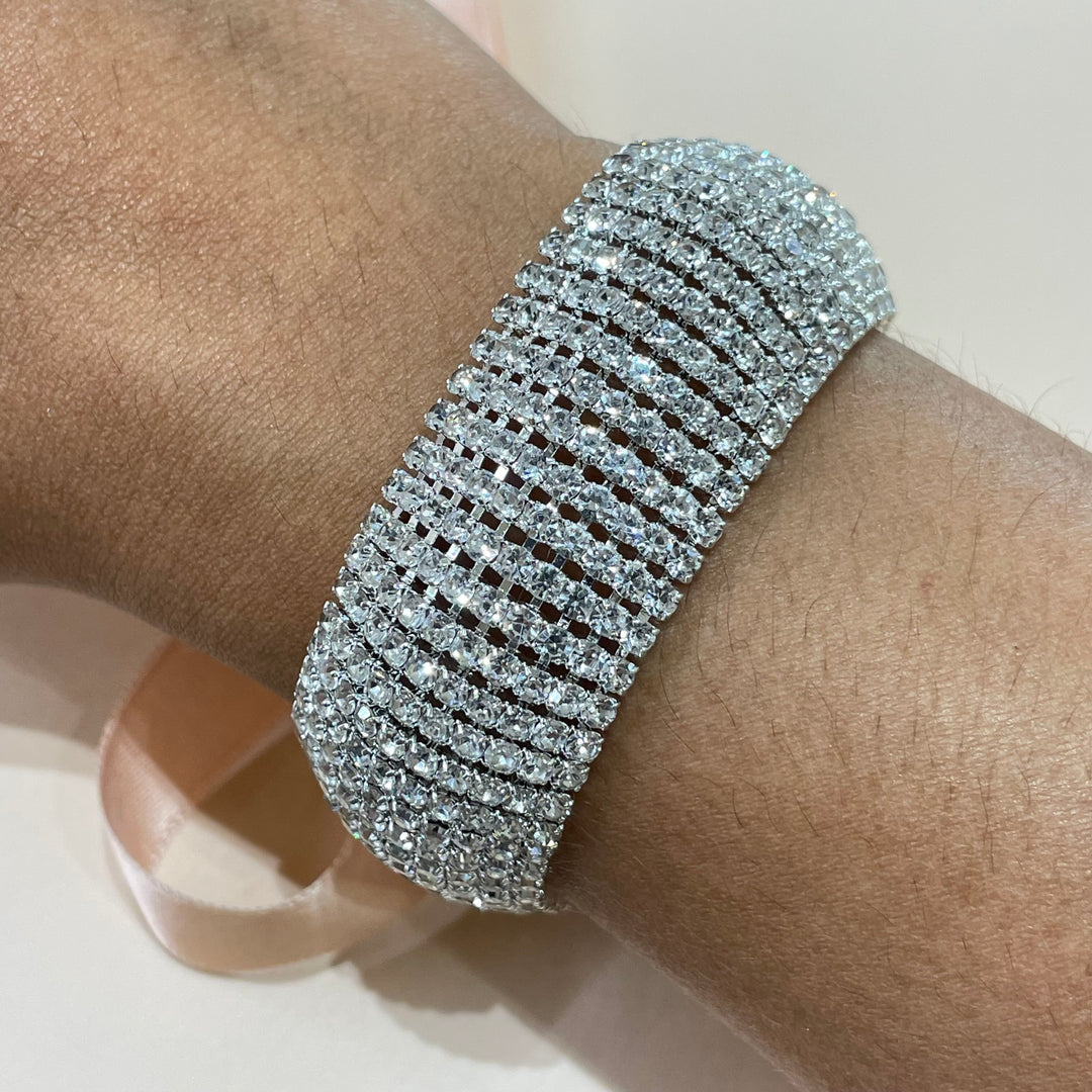 Rhinestone silver bracelet